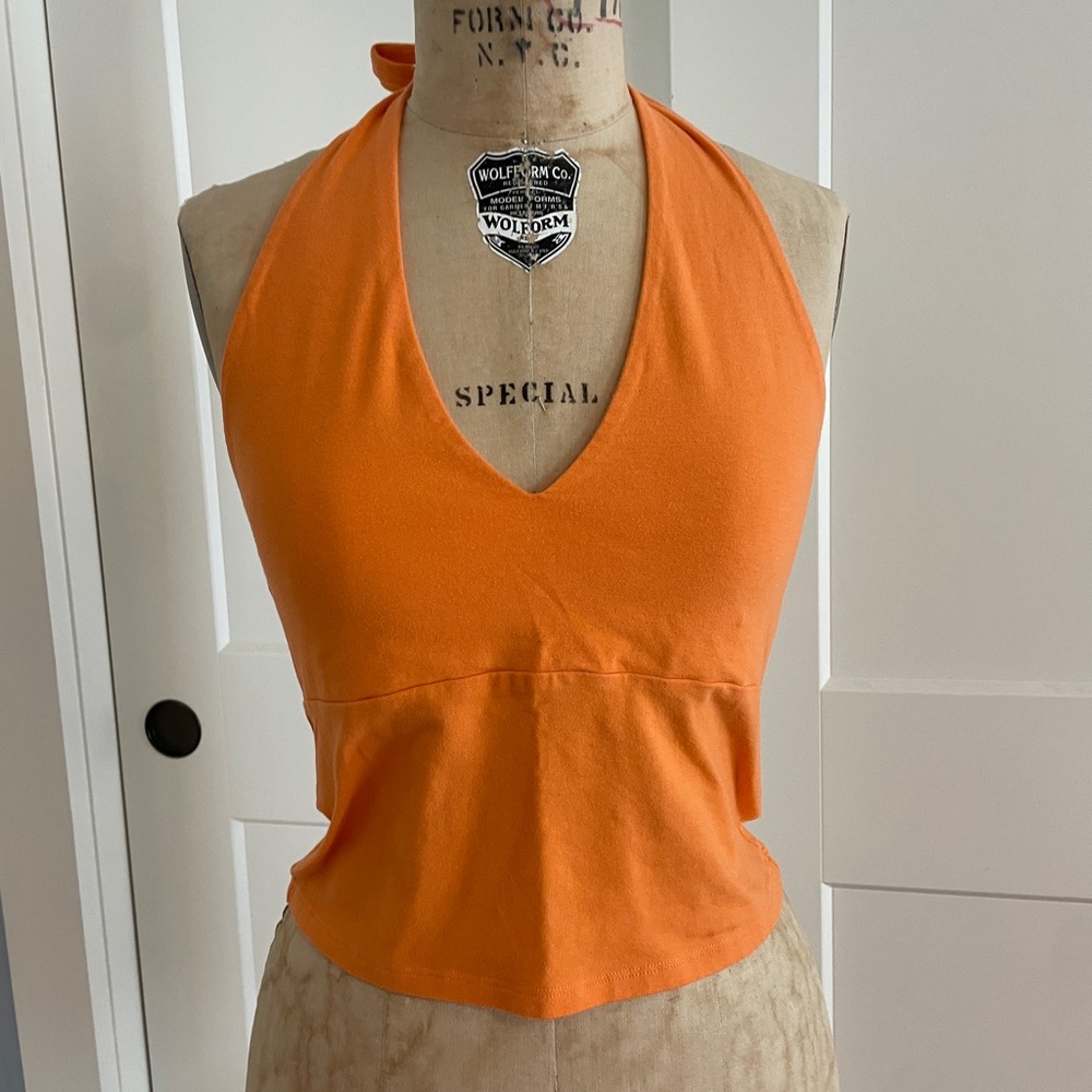 Orange Hollister halter top